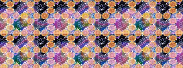 Üzerinde gelincikler ve vadi zambakları olan renkli çiçek desenli nakış deseni. Tekstil tasarımı için bej renkli Raster geleneksel çiçek buketi.