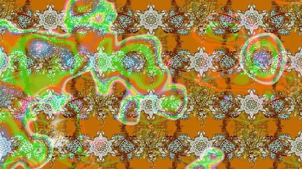 Güzel kumaş deseni. Raster illüstrasyonu. Bahar çiçekli güzel bir çiçek deseni..