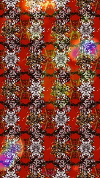 Şirin çiçek elementleri. Raster illüstrasyonu. Düz Çiçek Elementleri Tasarımı. Taslak desenli, modaya uygun kumaş deseni. Renkli Bahar Teması çizim şablonu.