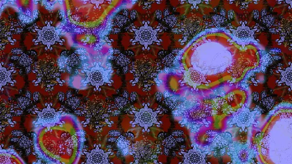 Mavi, mor ve kahverengi renkte çiçekler. Raster illüstrasyonundaki çiçek desenli çizim. Düz Çiçek Elementleri Tasarımı. Renkli Bahar Teması çizim şablonu.