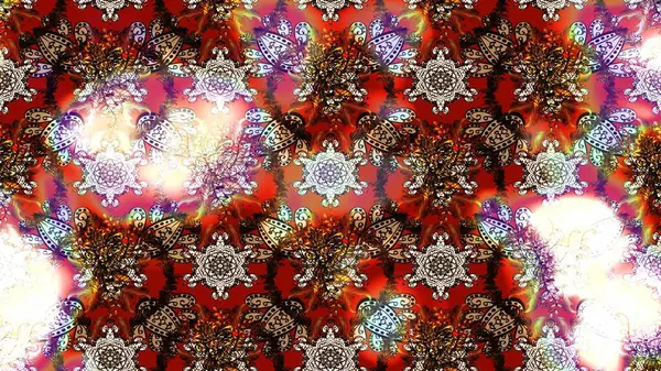 Raster illüstrasyonu. Çiçekli karalama şeklinde Raster çiçek deseni. Kahverengi, nötr ve kırmızı renklerde bahar çiçekleri.