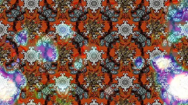 Raster illüstrasyonu. Tekstil veya kitap kapakları, imalat, duvar kağıtları, baskı, hediye paketi ve yapıştırma kitabı için çiçek eskizi geçmişi. Küçük ölçekli çiçeklerdeki basit sevimli desen.