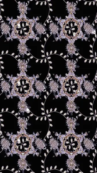 Patlayan çiçekler soyut olarak yerleştirilmiş. Raster deseni. Raster illüstrasyonu. Siyah, nötr ve gri renklerde bahar çiçekleri..