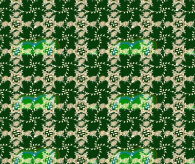 Yeşil renkli çiçekler. Küçük çiçekte sevimli çiçek deseni var..