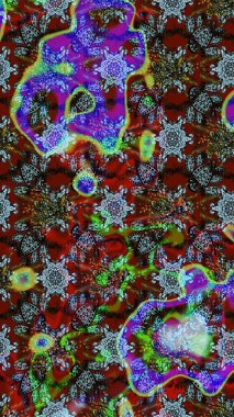 Renkli Bahar Teması eskiz kalıbı. Düz Çiçek Elementleri Tasarımı. Çocuk stili. Çiçekli çizim raster arkaplanı.