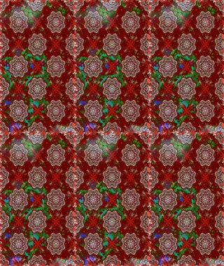 Kırmızı renkte çiçekler. Renkli Bahar Temalı Kusursuz Arkaplan. Düz Çiçek Elementleri Tasarımı. Sevimli çiçek raster deseni.