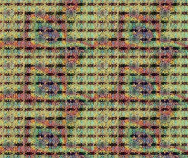 Miles Fleur, süslü püslü bir süs. Tomurcukları papatya çiçekleri olan sevimli bir çiçek deseni. Eski usul. Kumaş, tekstil, duvar kağıdı baskısı için. Eskiz geçmişi. Raster illüstrasyonu.