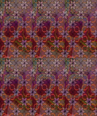 Oldukça eski bir besin torbası deseni. Küçük kahverengi, mor, çiçekler. Tekstil, kumaş, kapaklar, duvar kağıtları, baskı, naylon, yapıştırma, örgü, dekupaj için çiçeksiz arkaplan. Millefleurlar