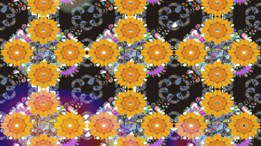 Bahar mevsimi. Nazik romantik baskı. Raster güzel bir çiçek deseni çizmiş. Tatil havası. Sarı renkte çiçekler.