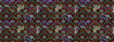 Klasik taslak çizimi. Çiçeksel kahverengi, gri ve kırmızı çizim desenleri. Raster Yumuşak kumaş deseni. Raster çiçek izi..