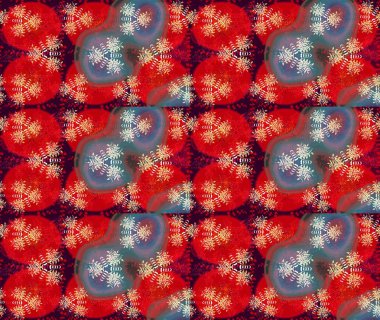 Raster çiçek desenleri çiziyor. Vadinin çiçekleri kırmızı renklerde.