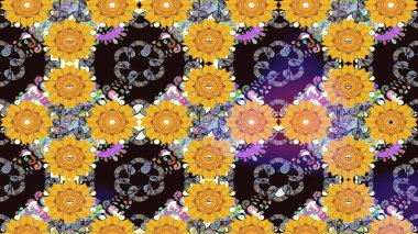 Nazik, narin çiçek arkaplanı. Sarı renkli çiçekler. Raster çiçek desenli ve çiçekli..