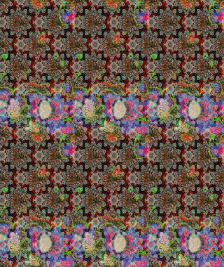 Raster stili kumaş deseni. Çiçekler suluboya çizim deseni.