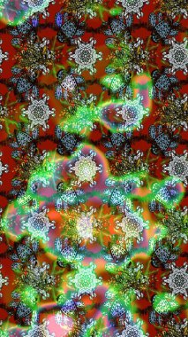 Renkli Bahar Teması eskiz kalıbı. Raster Şirin kumaş deseni. Düz Çiçek Elementleri Tasarımı. Eskiz klasiği.