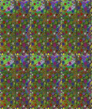 Raster çiçek izi. Çiçek yeşili, pürüzsüz desen. Klasik taslak çizimi.