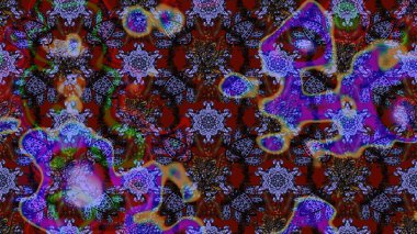 Raster Yumuşak kumaş deseni. Raster çiçek izi. Klasik taslak çizimi. Çiçek kahverengi, menekşe ve siyah çizim deseni.