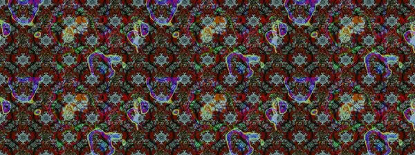 Klasik taslak çizimi. Çiçeksel kahverengi, gri ve kırmızı çizim desenleri. Raster Yumuşak kumaş deseni. Raster çiçek izi..