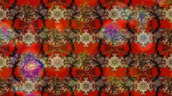 Düz Çiçek Elementleri Tasarımı. Çiçeksel fantezi tasarımı ve parlak bir arka plan çizimi. Renkli Bahar Teması çizim şablonu.