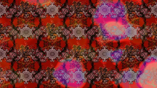 Raster illüstrasyonu. Eski moda arka plan. Desen, çizim, çiçek sınırı. Güzel, parlak, pürüzsüz kumaş, tuval. Çiçek çelengi. Kıvırcık, parlak örgü.