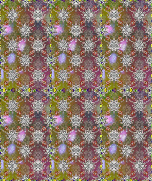 Gri çiçekli kusursuz desen, suluboya çiçek deseni, sevimli çiçek, duvar kağıdı, kart veya kumaş için fayanslı. Raster - stok.