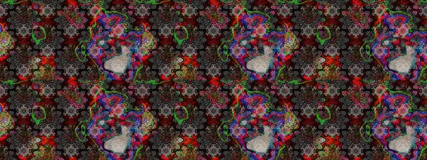 Raster illüstrasyonundaki çiçek desenli çizim. Renkli Bahar Teması eskiz kalıbı. Siyah renkli çiçekler. Düz Çiçek Elementleri Tasarımı.