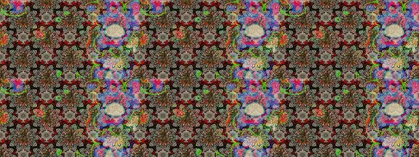 Çiçekler suluboya eskiz deseni. Raster Stili kumaş deseni.