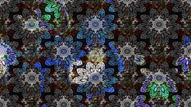 Organik motif arka planı. Raster illüstrasyonu. Ultraviyole kumaş deseni. Çizim deseni.