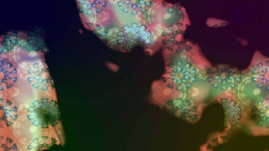 Renkli grunge soyut arkaplanı kologri çiçeklerle süslüyor. Parmak izi, kumaş, duvar kâğıdı, tekstil için raster dokusu. Nakış desenli çiçek deseni..