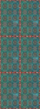 Mavi ve yeşil renkli çiçekler. Kusursuz çiçek deseni duvar kâğıdı olarak kullanılabilir. Raster illüstrasyonu.