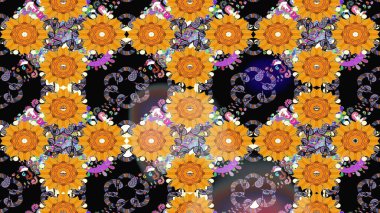 Kumaş, duvar kağıdı ve kağıt üzerine baskı yapmak için gelişen arka plan. Eski usul küçük çiçekli şirin bir eskiz deseni. Raster illüstrasyonu. Moda arka planında parlak buketler.