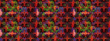 Raster illüstrasyonu. Kahverengi renklerde bahar çiçekleri. Raster çiçek desenli ve çiçekli..