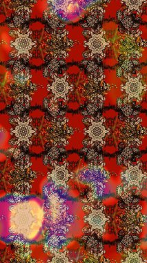 Modaya uygun kumaş deseni. Sevimli çiçek raster deseni. Renkli Yaz Temalı eskiz kalıbı. Düz Çiçek Elementleri Tasarımı.