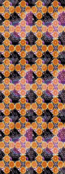 Etnik Mandala havlusu. Kusursuz süs izi. Tebrik kartı geçmişi, boyama kitabı, arkaplan ve tekstil için kullanılabilir. Raster Henna tarzı. Sınır Hindistan çiçek desenli paisley patentli.