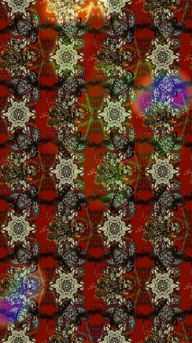 Eski usul. Kumaş, tekstil, duvar kağıdı baskısı için. Raster illüstrasyonu. Eskiz geçmişi. Raster. Tomurcukları çiçekli sevimli çiçek deseni..