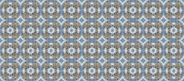 Hassas altın deseni açın. Raster. Gri üzerinde kusursuz desen, altın elementli mavi renkler. Doğu tarzı arabesk. Parlak dantel, stilize çiçekler, şal desenli. Kusursuz altın dokular bukleler