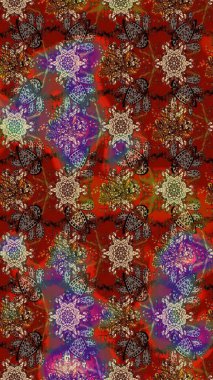 Eskiz Vintage Çiçek Deseni. Raster Kalça dokusu deseni.