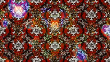 Küçük çiçekteki sevimli çiçek deseni. Kahverengi, kırmızı ve siyah renkte çiçekler.