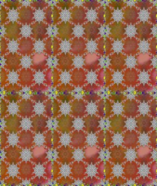 Halk tarzı. Parlak renkli çiçekleri ve kahverengi renkli yaprakları olan kusursuz çiçek desenleri. Modern çiçek arkaplanı. Moda baskıları için zarif bir şablon.