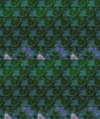 Küçük yeşil ve gri çiçeklerle oldukça eski bir besin torbası deseni. Tekstil, kumaş, kapaklar, duvar kağıtları, baskı, paket, koleksiyon defteri, örgü, dekupaj için çiçek arkaplanı..