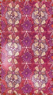 Düz Çiçek Elementleri Tasarımı. Renkli Bahar Temalı Kusursuz Arkaplan. Raster Şirin kumaş deseni. Kusursuz bağbozumu.