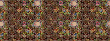 Eskiz arkaplan modeli. Bej rengi çiçekler. Raster hisseleri. Suluboya, elle çizilmiş.