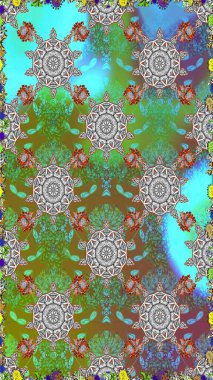 Sevimli çiçek desenli küçük çiçek. Dikişsiz Tony kumaş desen. Moda kumaş deseni. Raster illüstrasyon.