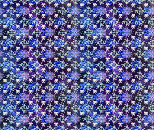 Paket kağıdı için en iyisi. Doğal kozmetik ürünleri, parfüm, çiçekçi dükkanı için bahar ihalesi tasarımı. Mavi ve mor lale çiçekli Raster eskiz deseni. Karşılama ya da düğün geçmişi olarak kullanılabilir.