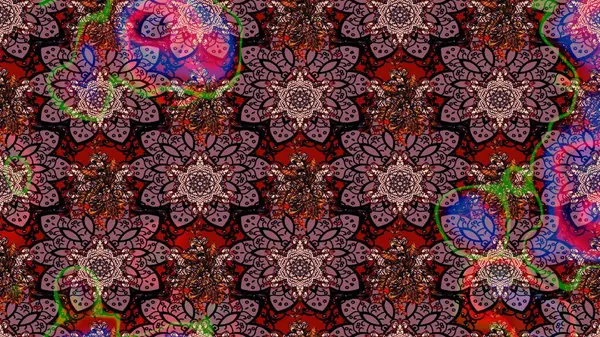 Küçük çiçekteki sevimli çiçek deseni. Raster illüstrasyonu. Kahverengi renkte çiçekler.