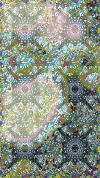 Kusursuz dekoratif arka plan, çiçek mandala. Çiçek. Raster illüstrasyonu. Tarafsız ve gri renklerde.