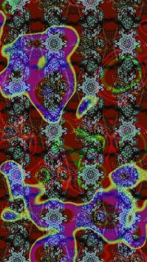 Raster Hip kumaş deseni. Eskiz Vintage Çiçek Deseni.