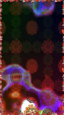 Nazik, yaz çiçekleri kahverengi ve gri renklerde. Çiçekli karalama şeklinde Raster çiçek deseni. Raster illüstrasyonu.