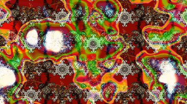 Çiçekler suluboya tarzında kahverengi, kırmızı ve yeşil renklerde. Kahverengi, kırmızı ve yeşil renkte çiçekli çizim deseni.