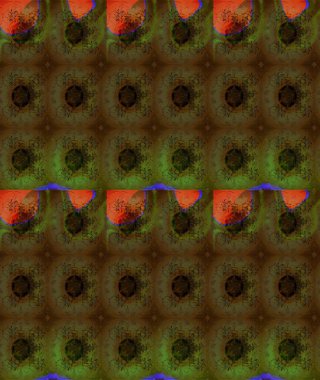 Küçük çiçekli yay deseni çiz. Raster illüstrasyonu. Suluboya tarzında kahverengi renkler üzerine.