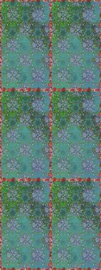 Raster illüstrasyonu. Yumuşak, mavi renkte bahar çiçekleri. Çiçek ve yapraklı karalama şeklinde Raster çiçek deseni.